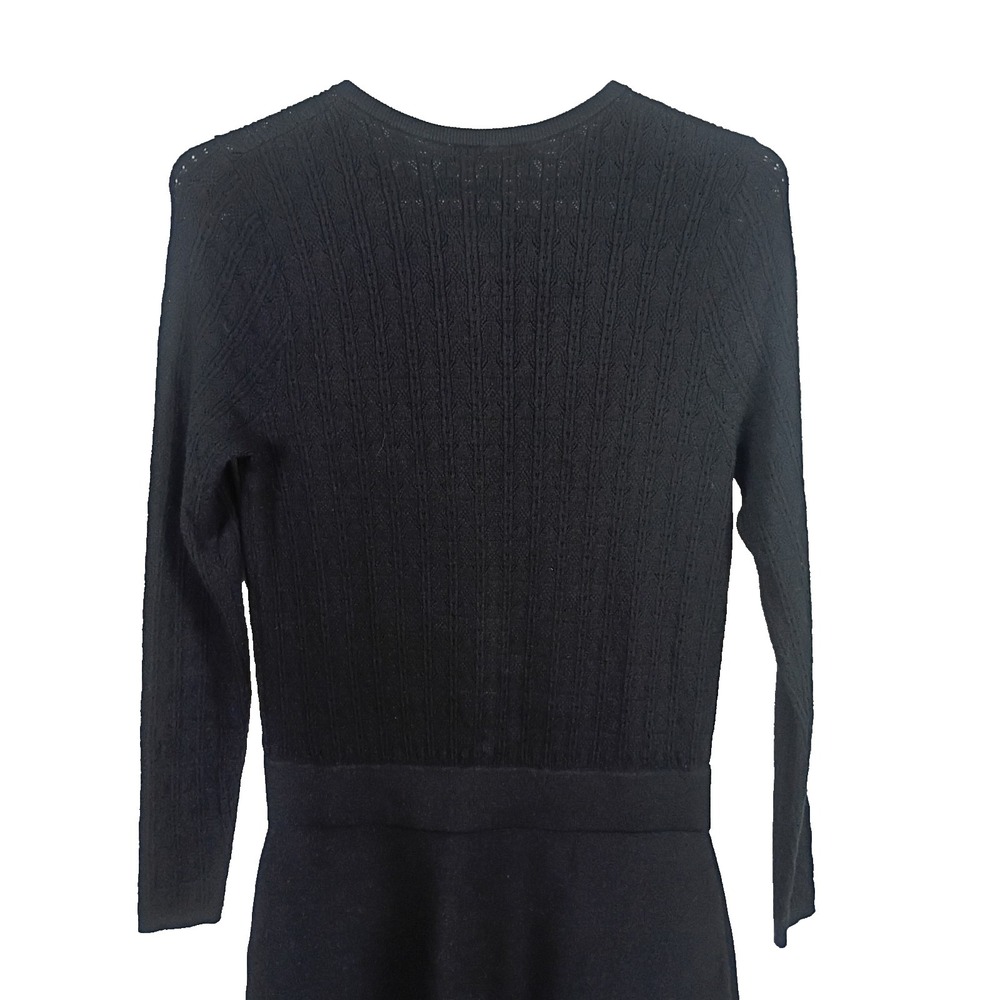 La Maille Sezane Diana Mini Knit Sweater Dress Womens Medium Black Minimalist - Picture 9 of 13